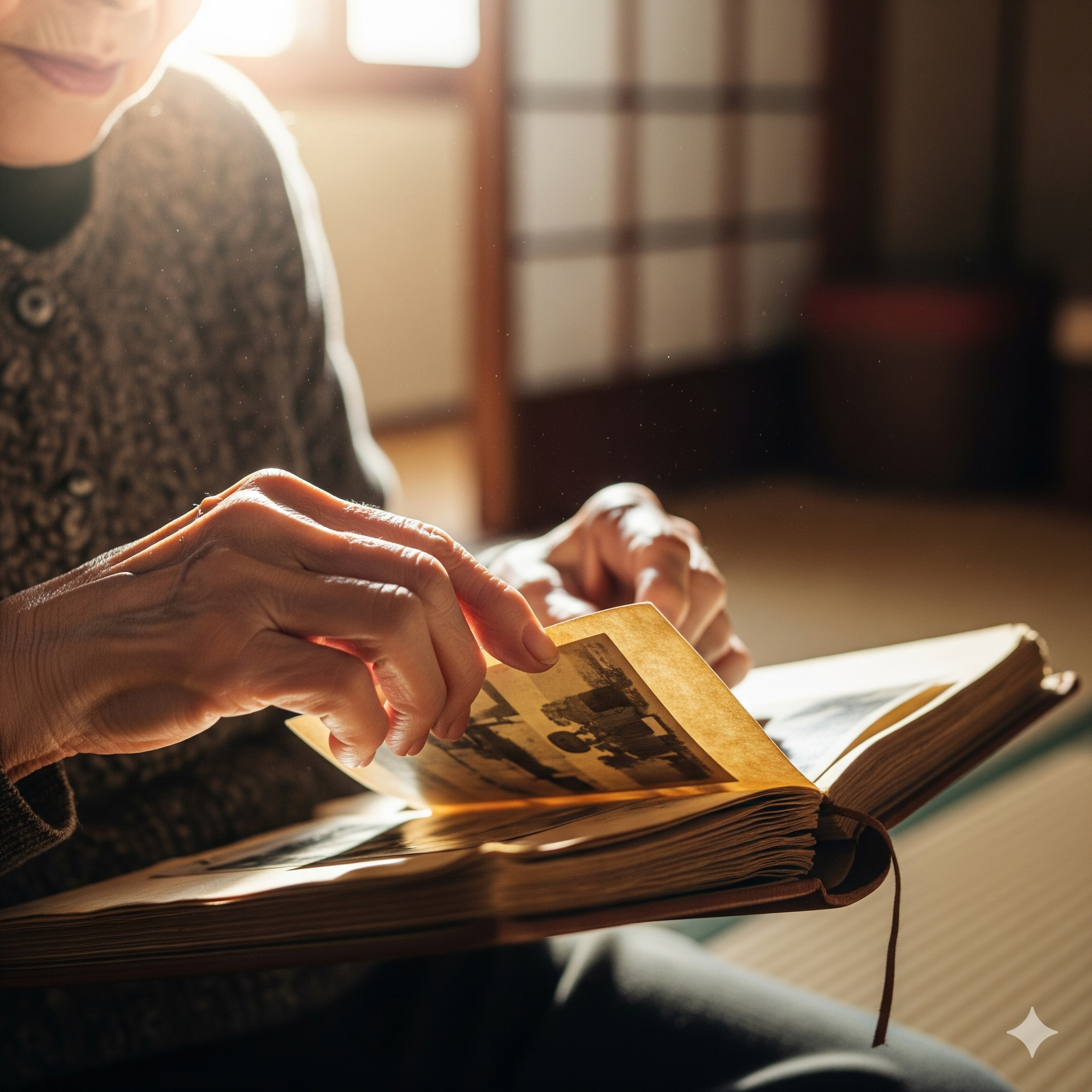 思い出のアルバムをめくる手